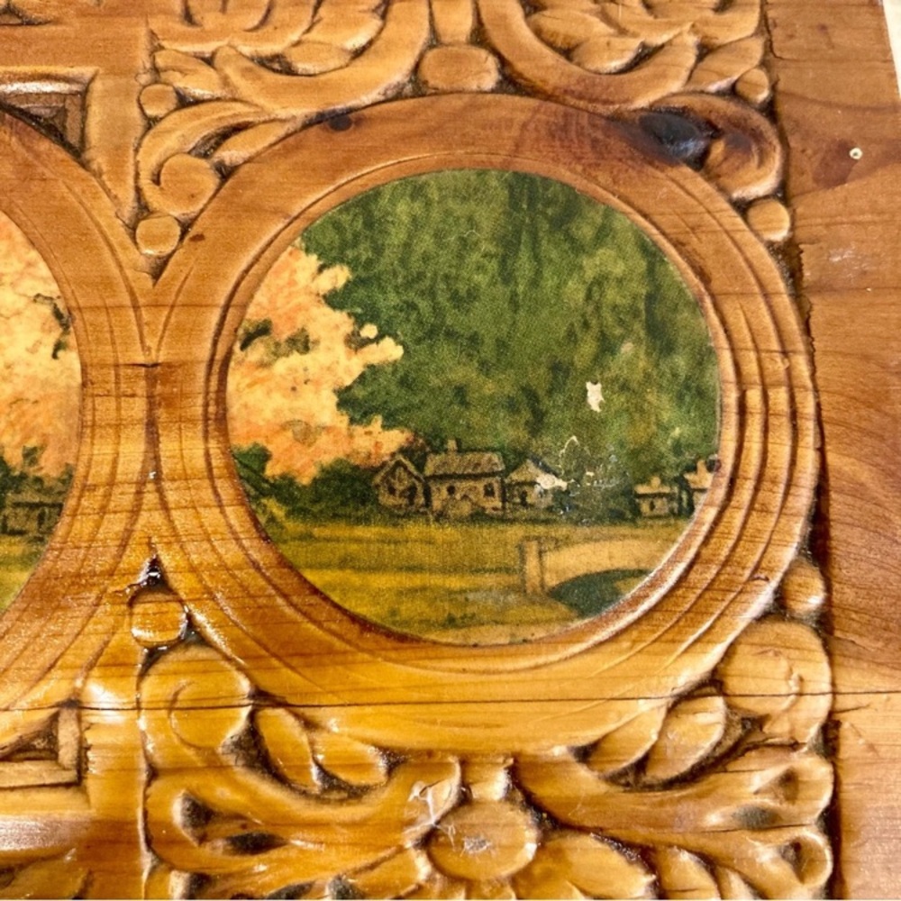 Scenic Carved Wood Box Document Box Glove Box Box Decorative Jewelry Box - Picture 16 of 16